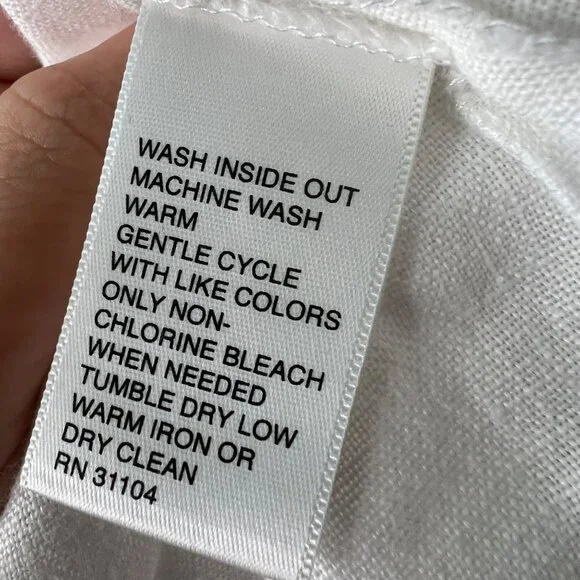 Madison Size XL Linen White Embroidered Trim Tunic Teal Split Neck Long Sleeve - Picture 7 of 8